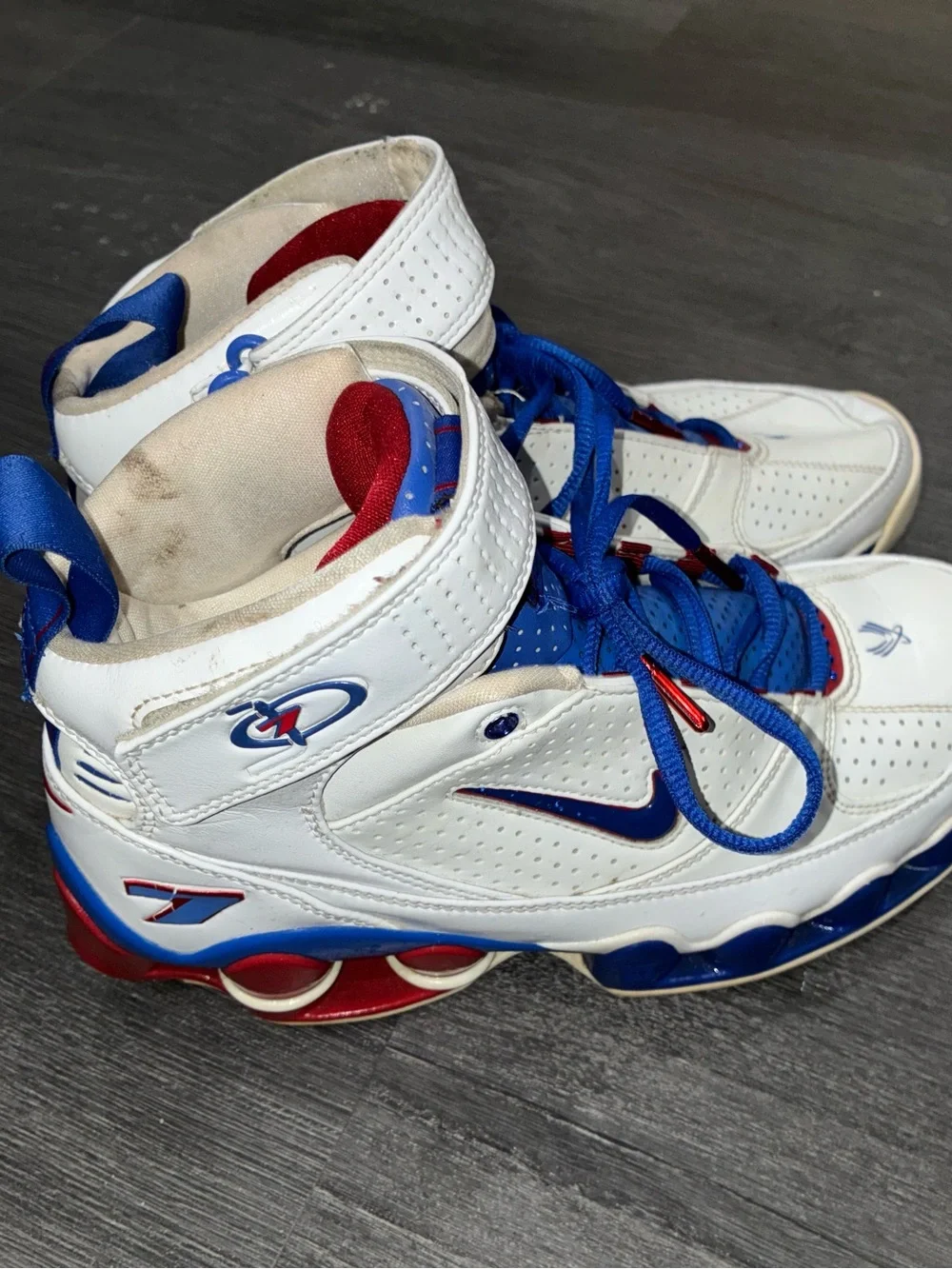 Nike White, Blue & Red High-Top Sneakers